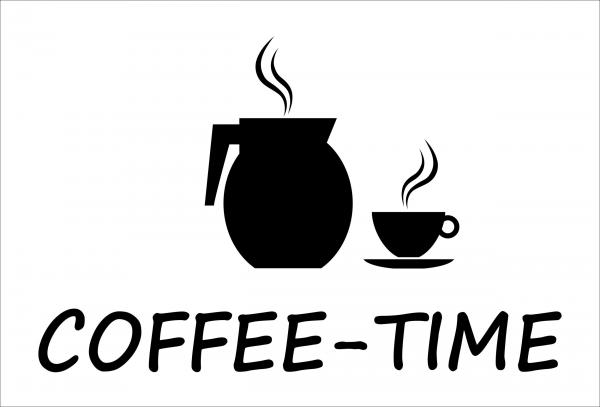 Dekoschild - Coffee-Time Kanne + 1 Tasse