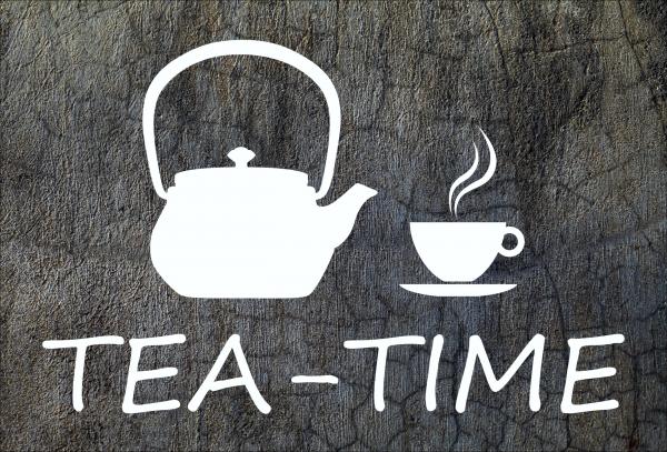Dekoschild - Tea-Time + Kanne/Tasse