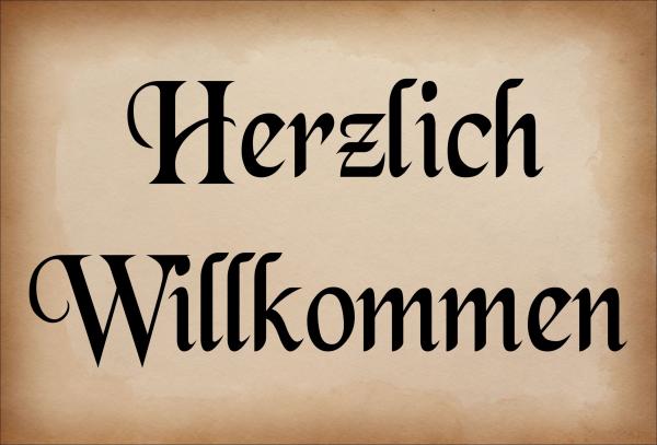 Dekoschild - Herzlich Willkommen