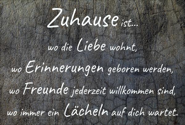 Dekoschild - Zuhause ist... wo die Liebe wohnt...