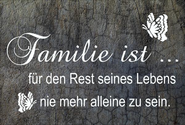 Dekoschild - Familie ist... + 2 Schmetterlinge