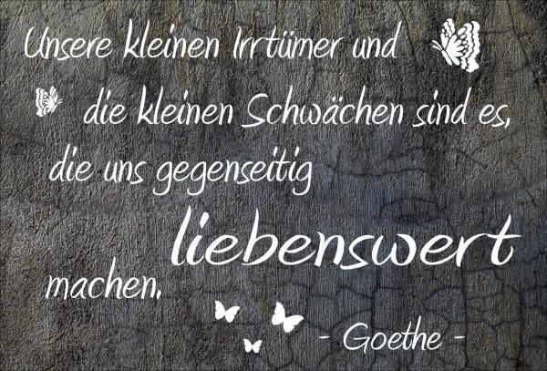 Dekoschild - Unsere kleinen Irrtümer und... (Goethe) + Schmetterlinge