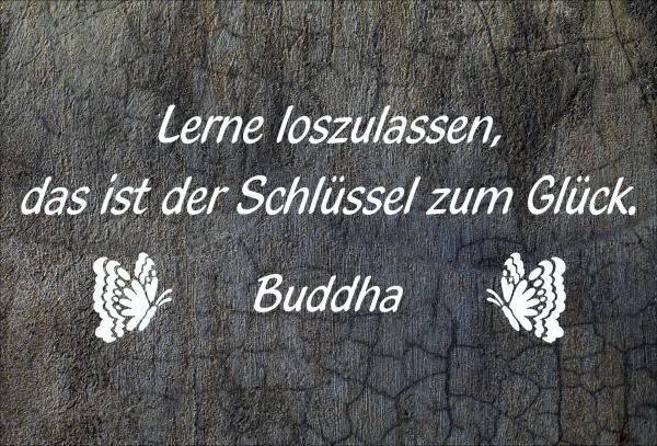 Dekoschild - Lerne loszulassen... (Buddha)