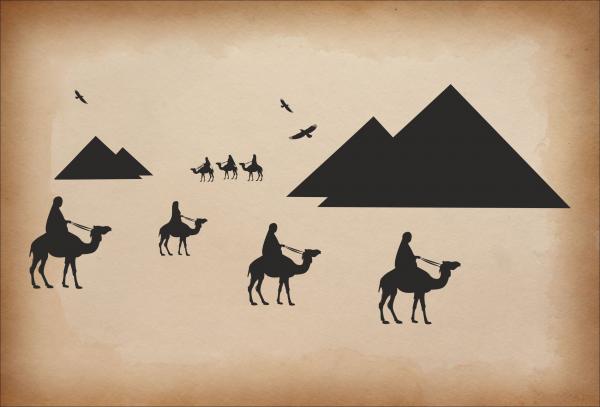 Dekoschild - Afrika Pyramiden Kamele