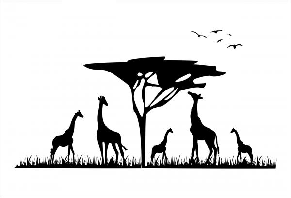 Dekoschild - Afrika Giraffen