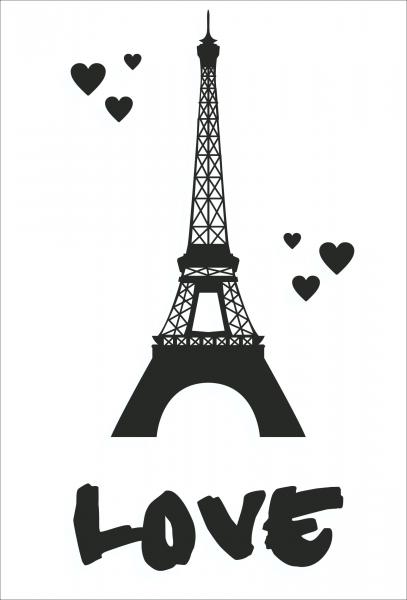 Dekoschild - Love Eiffelturm Paris