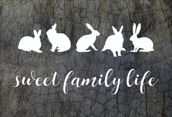 Dekoschild - sweet family life + Hasen