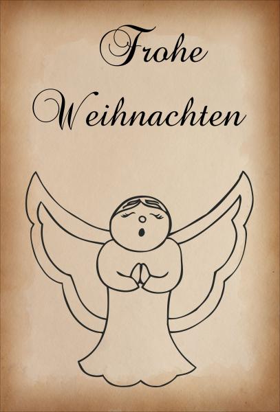 Dekoschild - Frohe Weihnachten + Engel