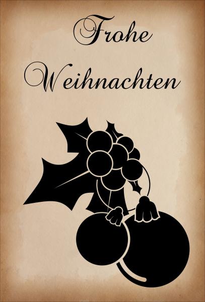 Dekoschild - Frohe Weihnachten + Weihnachtskugeln