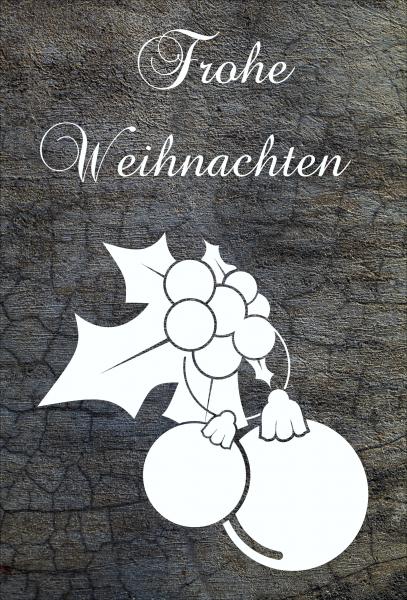 Dekoschild - Frohe Weihnachten + Weihnachtskugeln