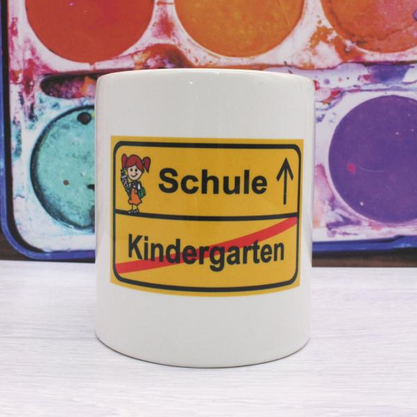 Spardose Schulanfang - Schild Schule/Kindergarten Mädchen