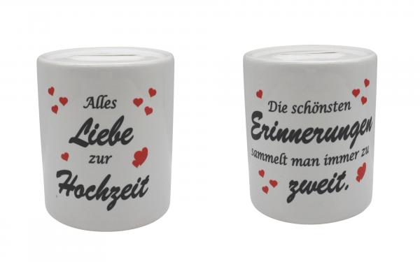 Spardose Liebe/Hochzeit - Die schönsten Erinnerungen sammelt man immer zu zweit. Alles Liebe zur Hochzeit